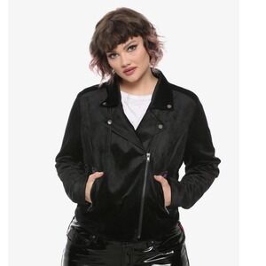 Disney Her Universe Black Velvet Winged Biker Jacket‎ Womens XL